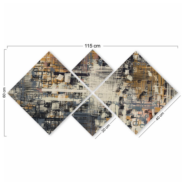 Wallity Cuadro Decorativo de MDF de 4 Piezas Multicolor Wallity Cuadro Decorativo de MDF de 4 Piezas Multicolor